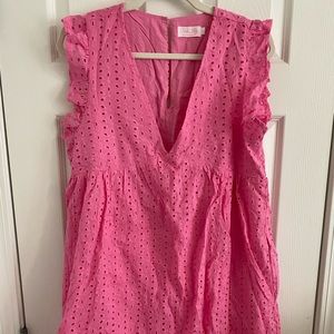 Pink Lilly Eyelet romper - pink - size L